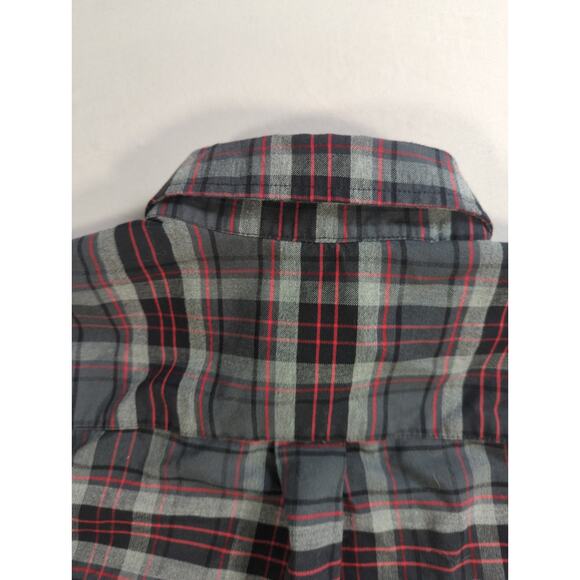 St Johns Bay Mens Plaid Button Down Shirt Gray Red Long Sleeve Size S - Picture 10 of 10